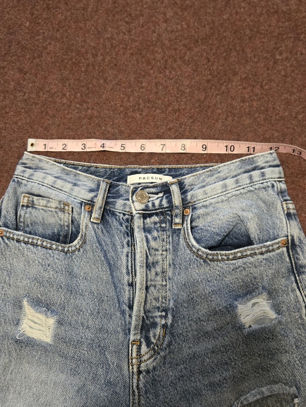 Y2K Pacific Sunwear Dad Jeans In Size 23 Ripped Distressed Acid Wash - Picture 10 of 13
